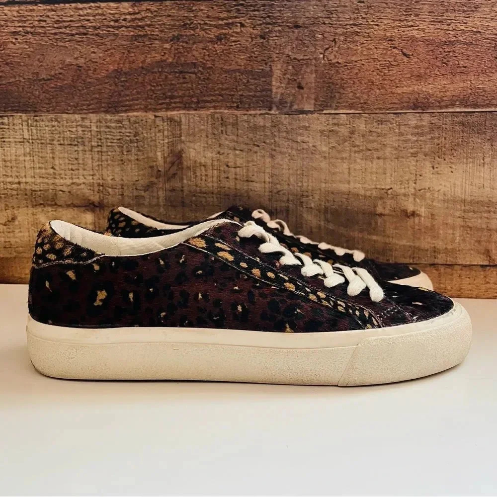 Madewell Sidewalk Low-Top Sneakers in Painted Leopard Colorblock Calf Hair - Picture 4 of 10